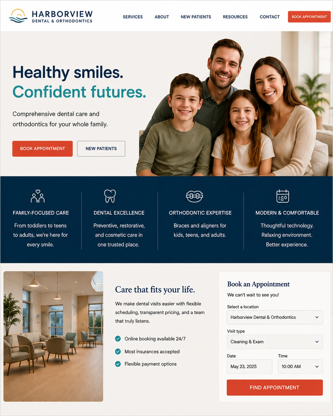Harborview Dental & Orthodontics · Full brand + website